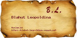 Blahut Leopoldina névjegykártya